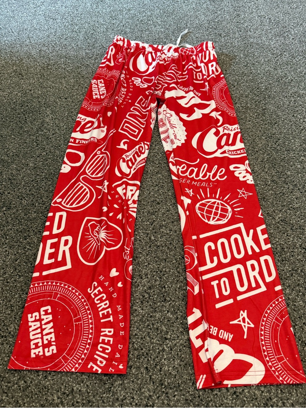 Red Graphic Jogger Pants with Drawstring Waist